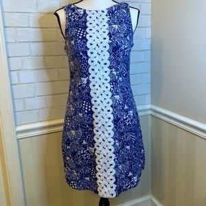 Lilly Pulitzer Upstream Fish Blue White Zip Dress